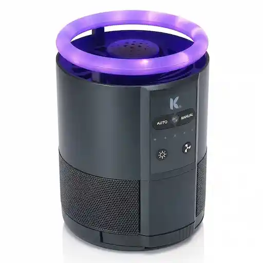 Katchy Duo indoor flying insect trap with 360 degree UV ring light and scent pod, black